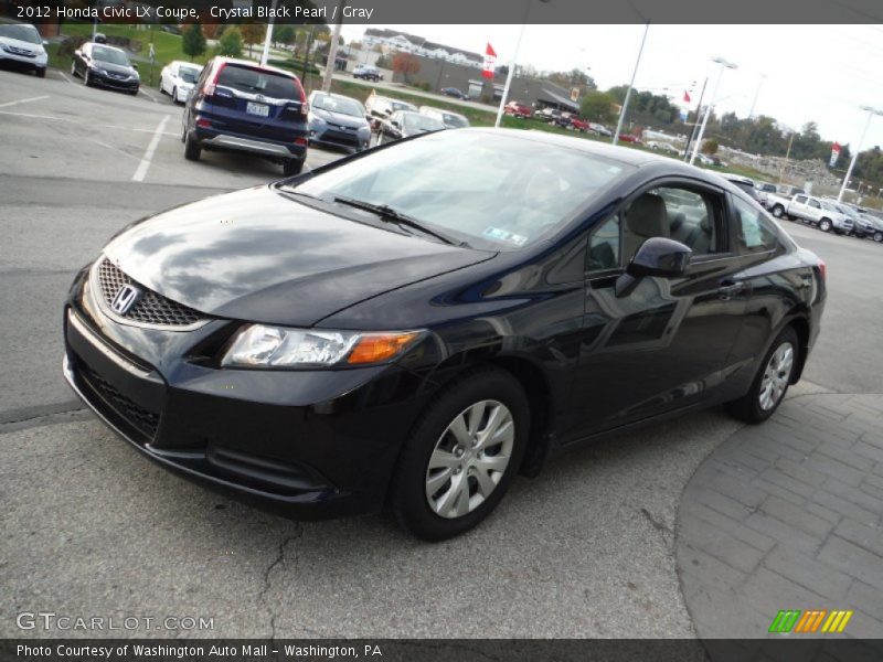 Crystal Black Pearl / Gray 2012 Honda Civic LX Coupe