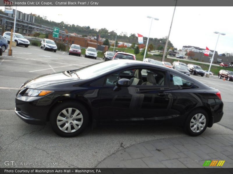Crystal Black Pearl / Gray 2012 Honda Civic LX Coupe