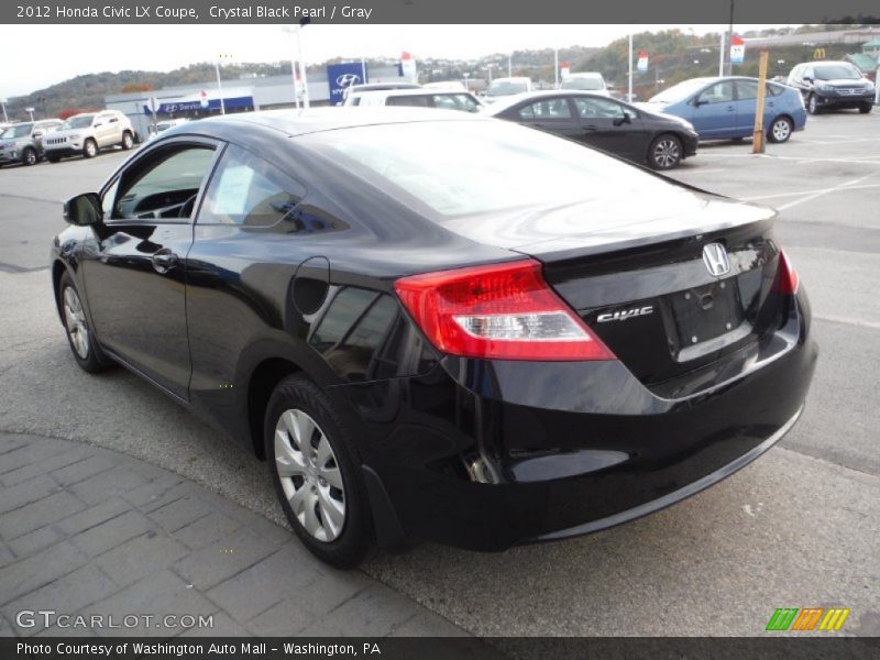 Crystal Black Pearl / Gray 2012 Honda Civic LX Coupe