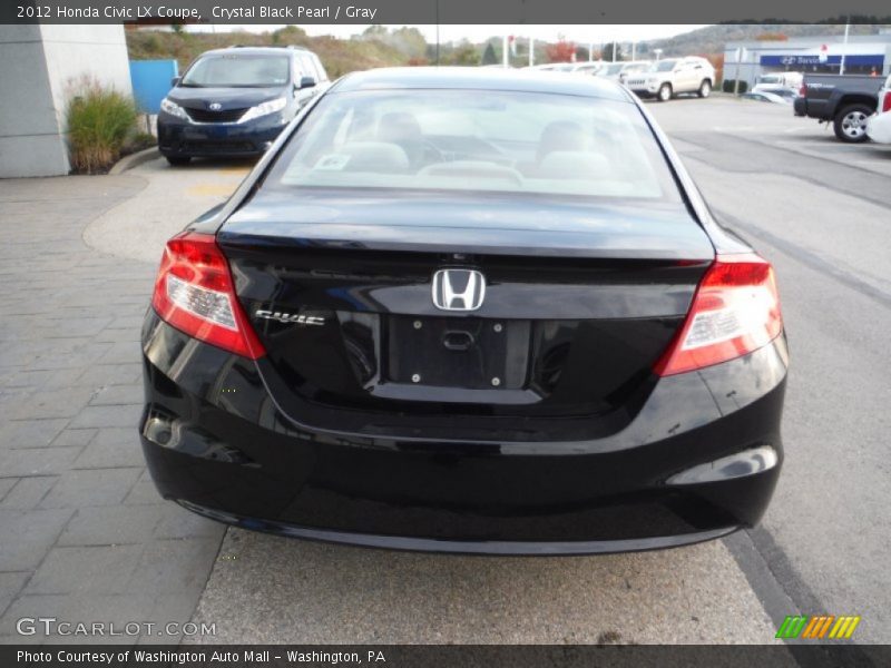 Crystal Black Pearl / Gray 2012 Honda Civic LX Coupe