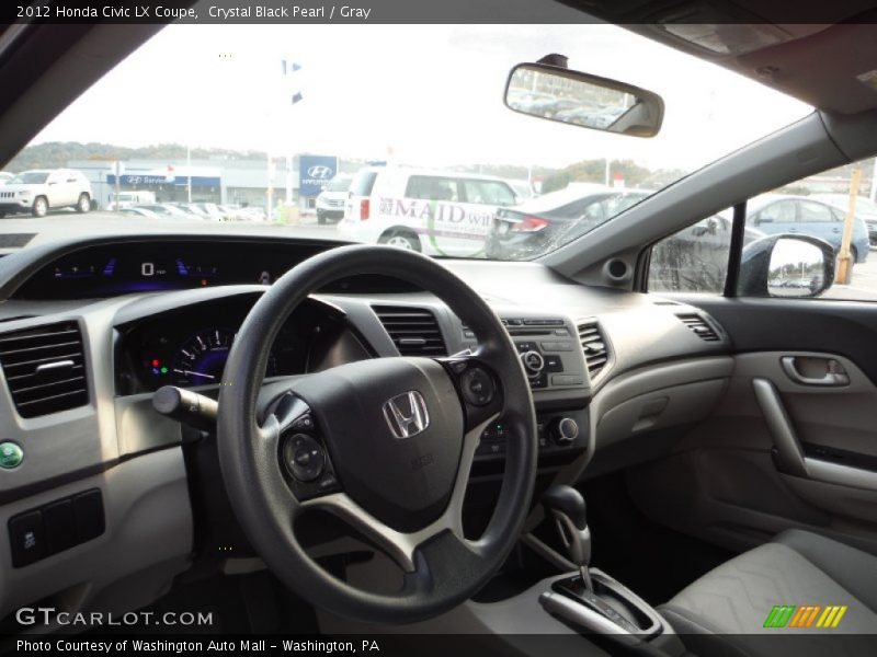 Crystal Black Pearl / Gray 2012 Honda Civic LX Coupe