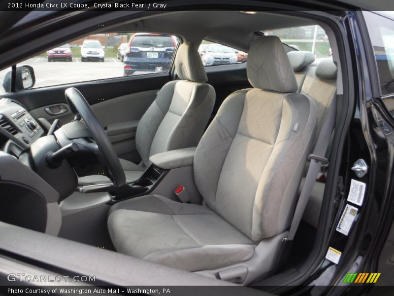 Crystal Black Pearl / Gray 2012 Honda Civic LX Coupe