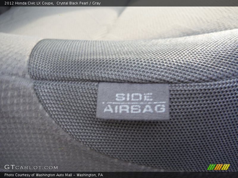 Crystal Black Pearl / Gray 2012 Honda Civic LX Coupe