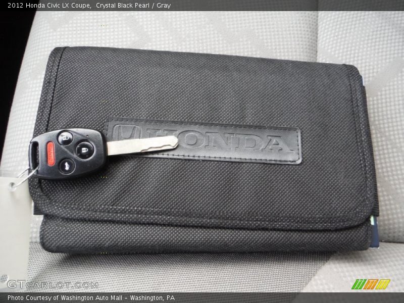 Crystal Black Pearl / Gray 2012 Honda Civic LX Coupe