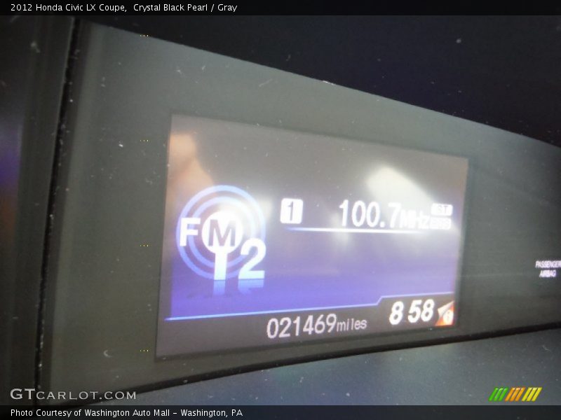 Crystal Black Pearl / Gray 2012 Honda Civic LX Coupe