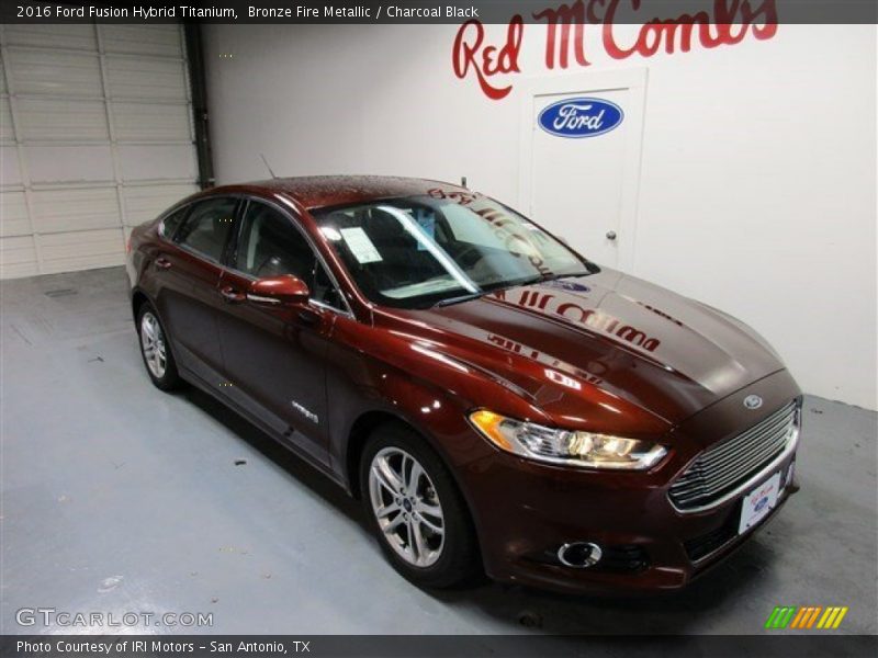 Bronze Fire Metallic / Charcoal Black 2016 Ford Fusion Hybrid Titanium