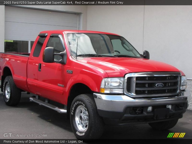 Red Clearcoat / Medium Flint Grey 2003 Ford F250 Super Duty Lariat SuperCab 4x4