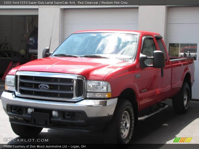 Red Clearcoat / Medium Flint Grey 2003 Ford F250 Super Duty Lariat SuperCab 4x4