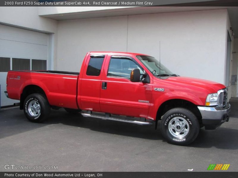 Red Clearcoat / Medium Flint Grey 2003 Ford F250 Super Duty Lariat SuperCab 4x4