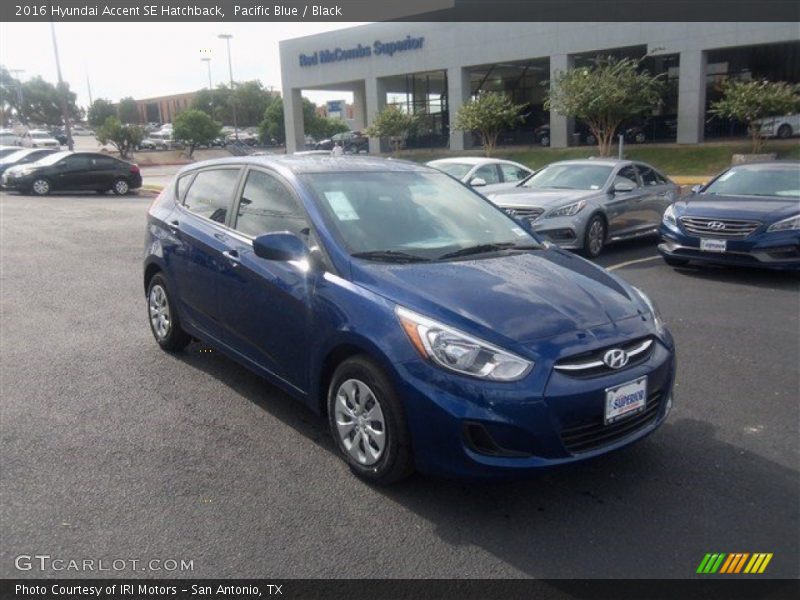 Pacific Blue / Black 2016 Hyundai Accent SE Hatchback