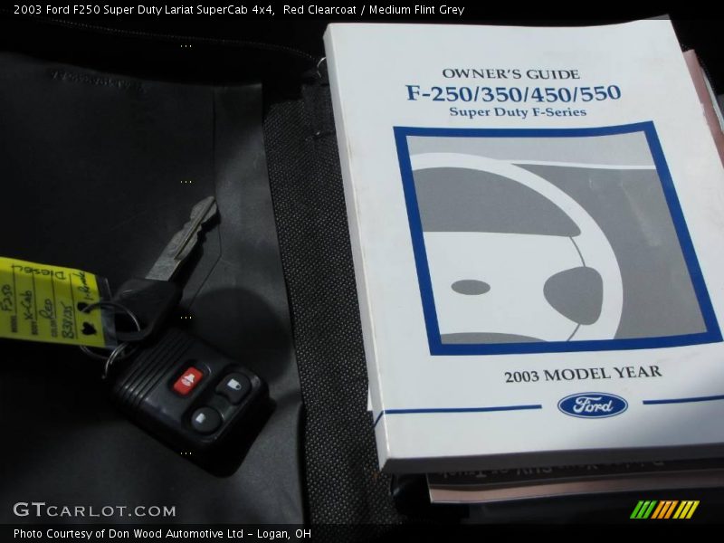 Red Clearcoat / Medium Flint Grey 2003 Ford F250 Super Duty Lariat SuperCab 4x4