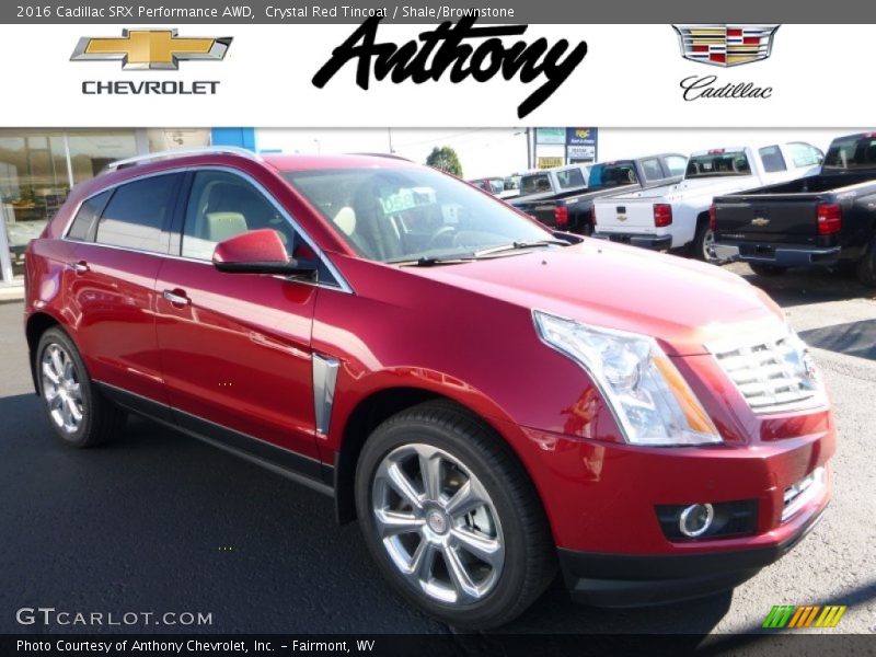 Crystal Red Tincoat / Shale/Brownstone 2016 Cadillac SRX Performance AWD