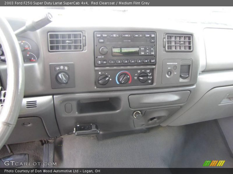 Red Clearcoat / Medium Flint Grey 2003 Ford F250 Super Duty Lariat SuperCab 4x4