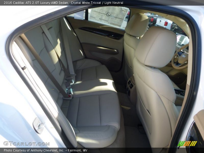 Crystal White Tricoat / Light Neutral 2016 Cadillac ATS 2.0T Luxury AWD Sedan