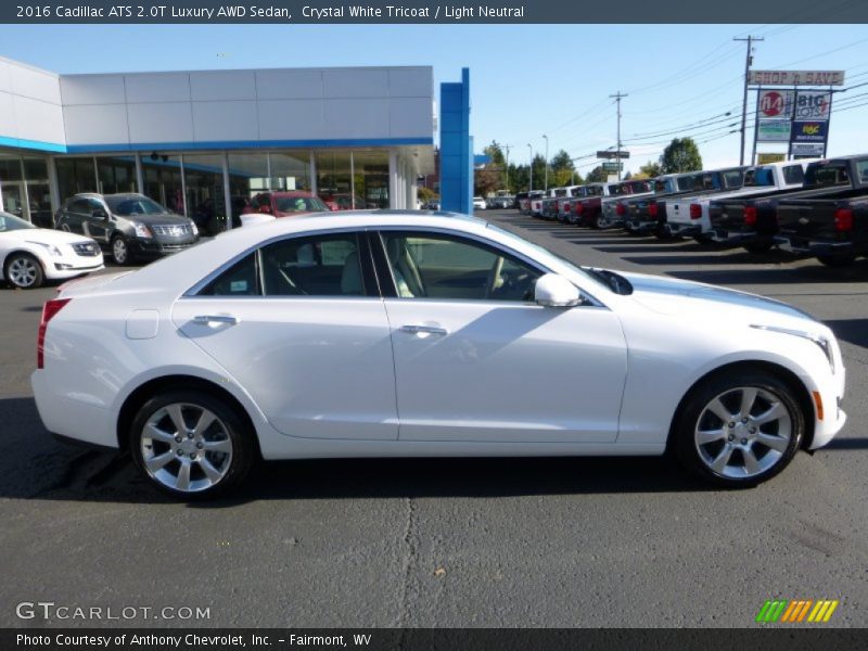 Crystal White Tricoat / Light Neutral 2016 Cadillac ATS 2.0T Luxury AWD Sedan
