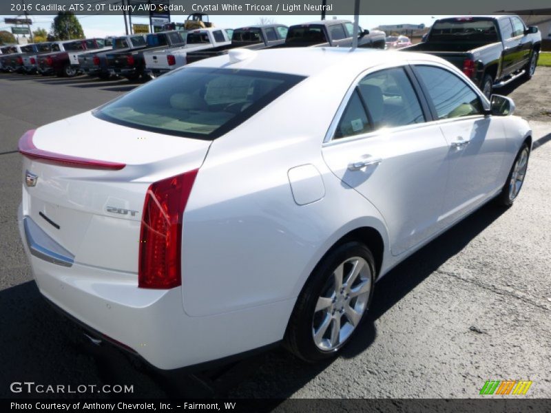 Crystal White Tricoat / Light Neutral 2016 Cadillac ATS 2.0T Luxury AWD Sedan