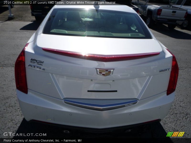 Crystal White Tricoat / Light Neutral 2016 Cadillac ATS 2.0T Luxury AWD Sedan