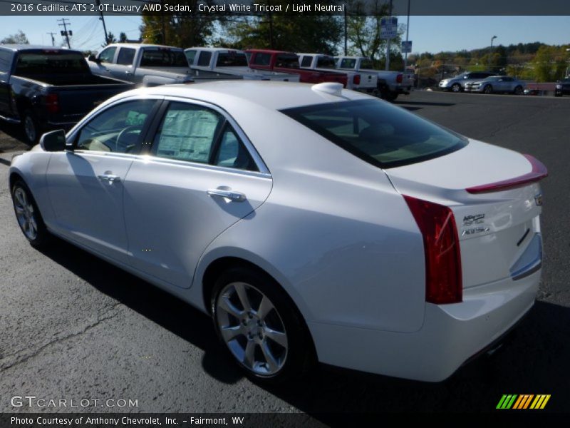 Crystal White Tricoat / Light Neutral 2016 Cadillac ATS 2.0T Luxury AWD Sedan