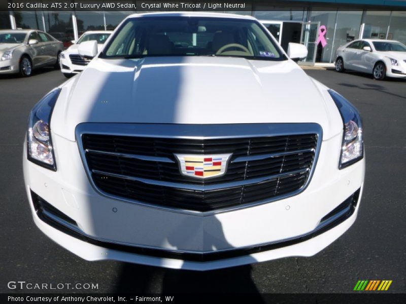 Crystal White Tricoat / Light Neutral 2016 Cadillac ATS 2.0T Luxury AWD Sedan