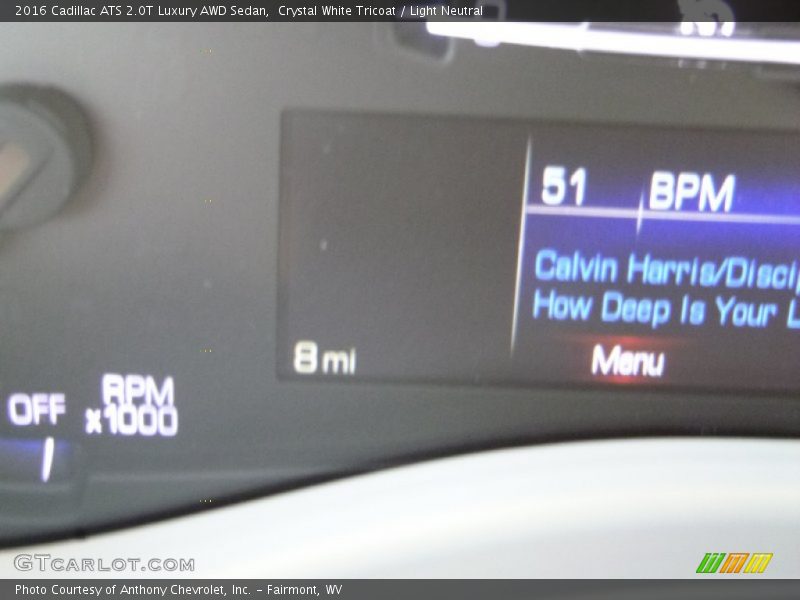 Crystal White Tricoat / Light Neutral 2016 Cadillac ATS 2.0T Luxury AWD Sedan