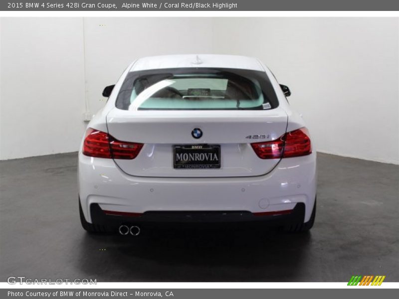 Alpine White / Coral Red/Black Highlight 2015 BMW 4 Series 428i Gran Coupe