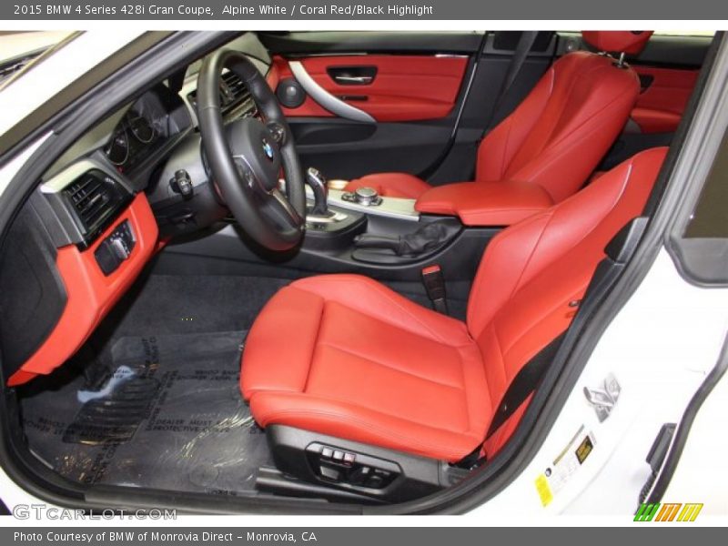 Alpine White / Coral Red/Black Highlight 2015 BMW 4 Series 428i Gran Coupe