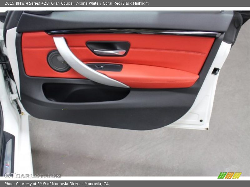 Alpine White / Coral Red/Black Highlight 2015 BMW 4 Series 428i Gran Coupe