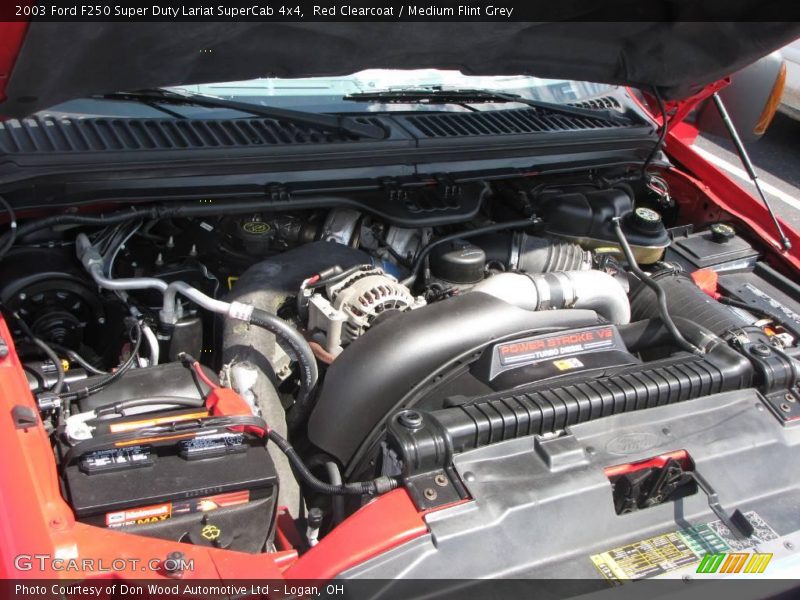 Red Clearcoat / Medium Flint Grey 2003 Ford F250 Super Duty Lariat SuperCab 4x4