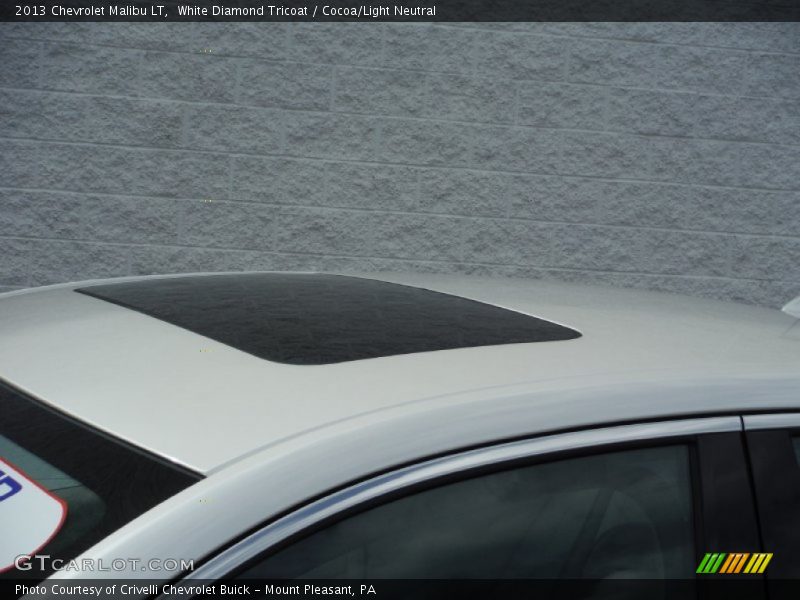 White Diamond Tricoat / Cocoa/Light Neutral 2013 Chevrolet Malibu LT