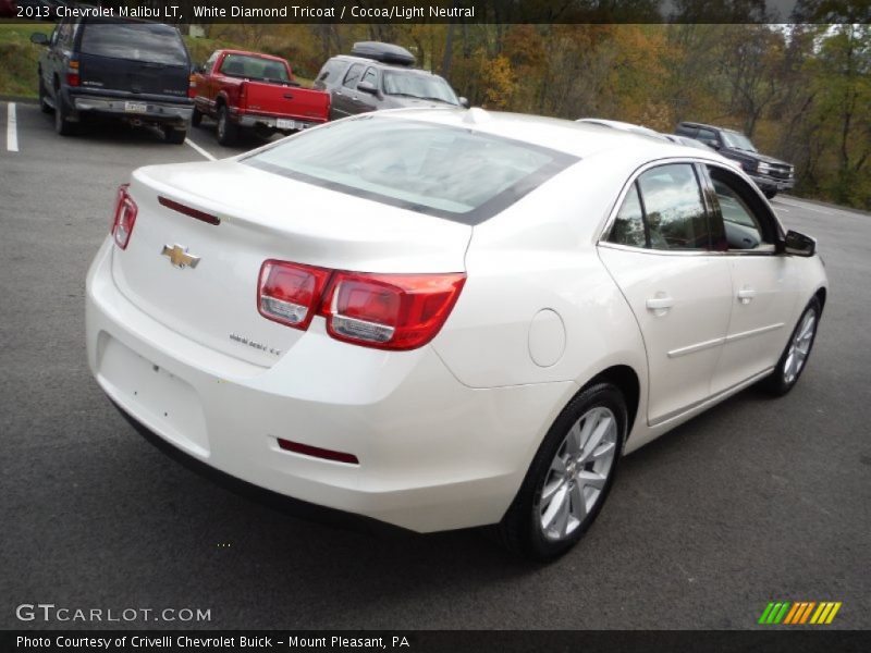 White Diamond Tricoat / Cocoa/Light Neutral 2013 Chevrolet Malibu LT