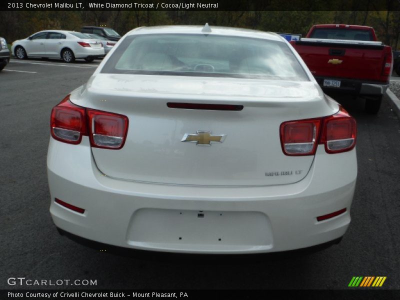 White Diamond Tricoat / Cocoa/Light Neutral 2013 Chevrolet Malibu LT