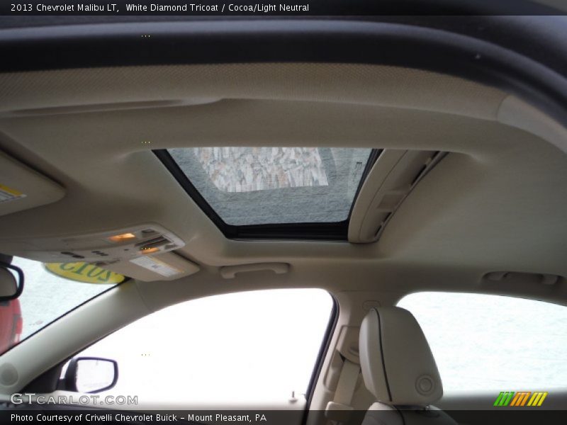 White Diamond Tricoat / Cocoa/Light Neutral 2013 Chevrolet Malibu LT