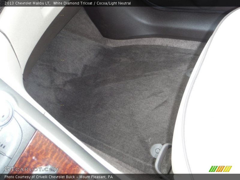 White Diamond Tricoat / Cocoa/Light Neutral 2013 Chevrolet Malibu LT