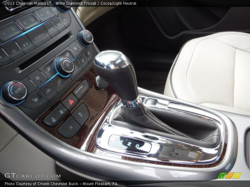 White Diamond Tricoat / Cocoa/Light Neutral 2013 Chevrolet Malibu LT