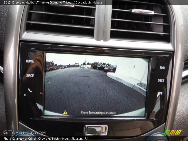 White Diamond Tricoat / Cocoa/Light Neutral 2013 Chevrolet Malibu LT