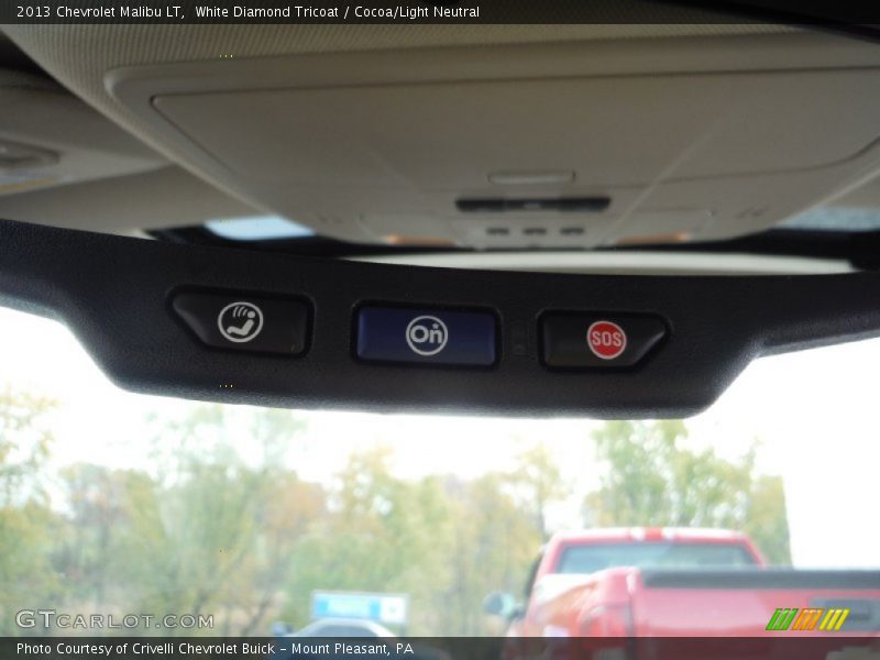 White Diamond Tricoat / Cocoa/Light Neutral 2013 Chevrolet Malibu LT