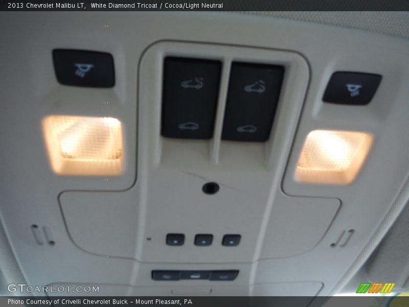 White Diamond Tricoat / Cocoa/Light Neutral 2013 Chevrolet Malibu LT