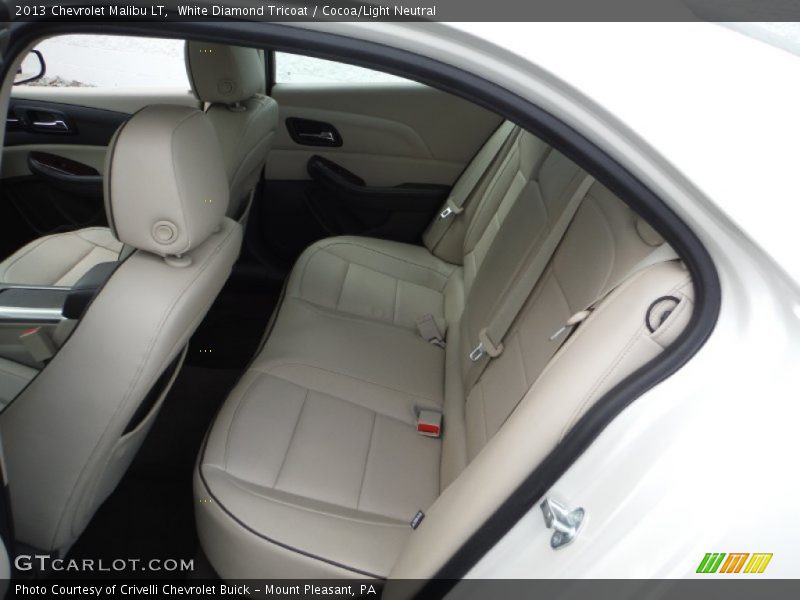 White Diamond Tricoat / Cocoa/Light Neutral 2013 Chevrolet Malibu LT