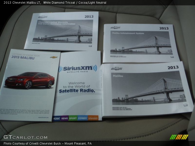 White Diamond Tricoat / Cocoa/Light Neutral 2013 Chevrolet Malibu LT
