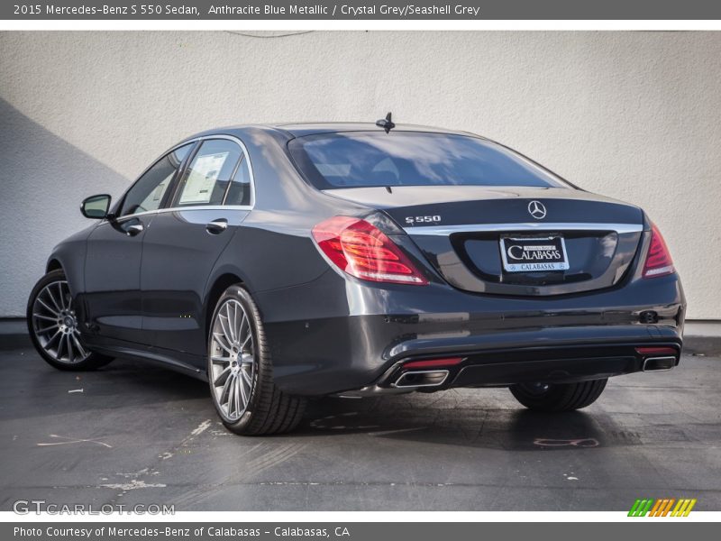 Anthracite Blue Metallic / Crystal Grey/Seashell Grey 2015 Mercedes-Benz S 550 Sedan