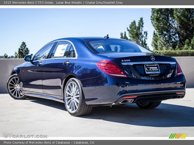 Lunar Blue Metallic / Crystal Grey/Seashell Grey 2015 Mercedes-Benz S 550 Sedan