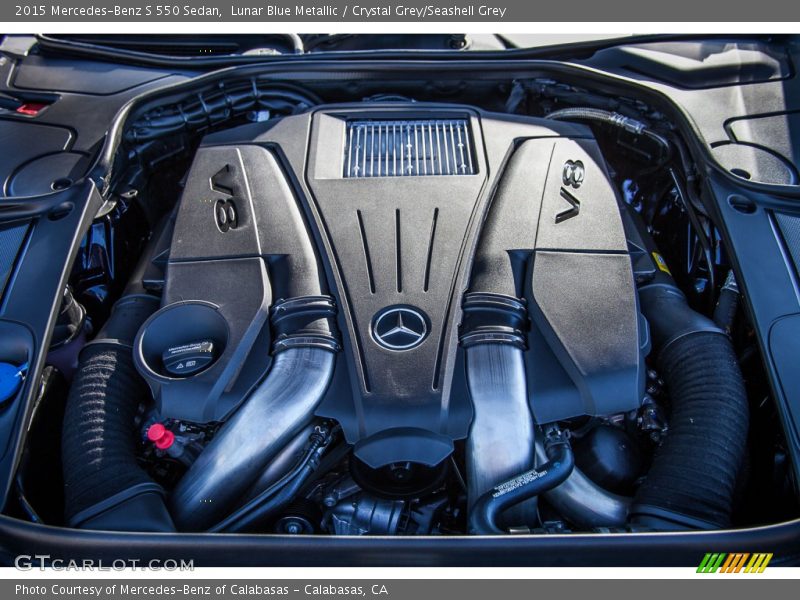 Lunar Blue Metallic / Crystal Grey/Seashell Grey 2015 Mercedes-Benz S 550 Sedan