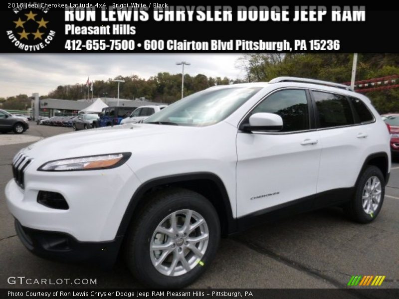 Bright White / Black 2016 Jeep Cherokee Latitude 4x4