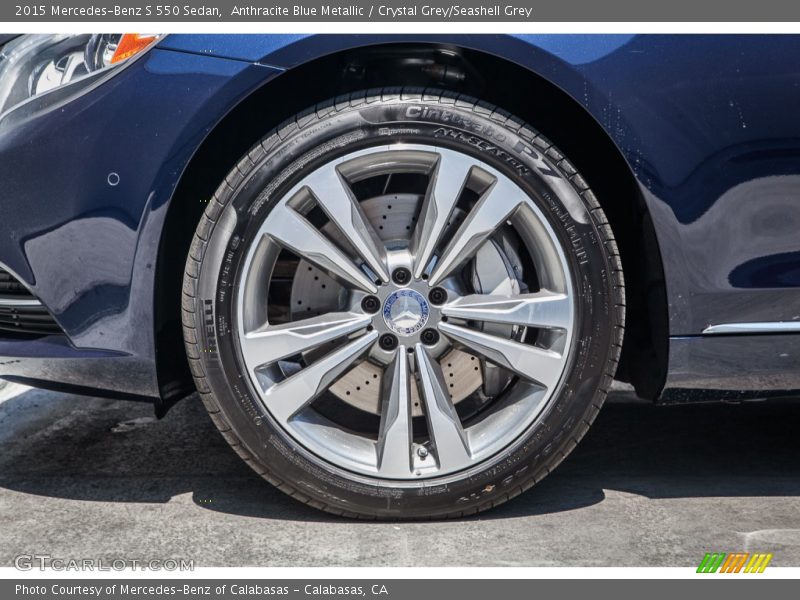 Anthracite Blue Metallic / Crystal Grey/Seashell Grey 2015 Mercedes-Benz S 550 Sedan