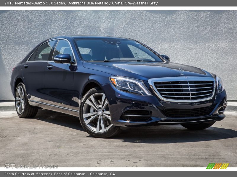 Anthracite Blue Metallic / Crystal Grey/Seashell Grey 2015 Mercedes-Benz S 550 Sedan