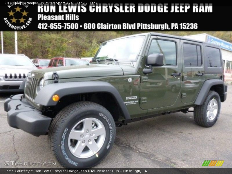 Tank / Black 2016 Jeep Wrangler Unlimited Sport 4x4