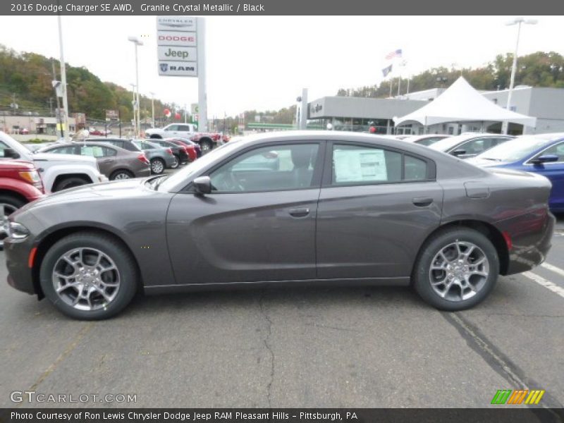 Granite Crystal Metallic / Black 2016 Dodge Charger SE AWD