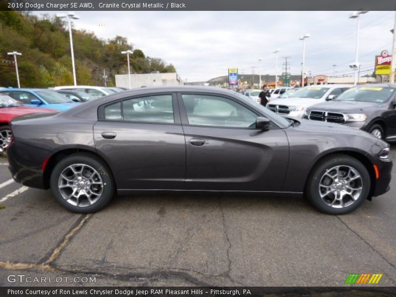 Granite Crystal Metallic / Black 2016 Dodge Charger SE AWD