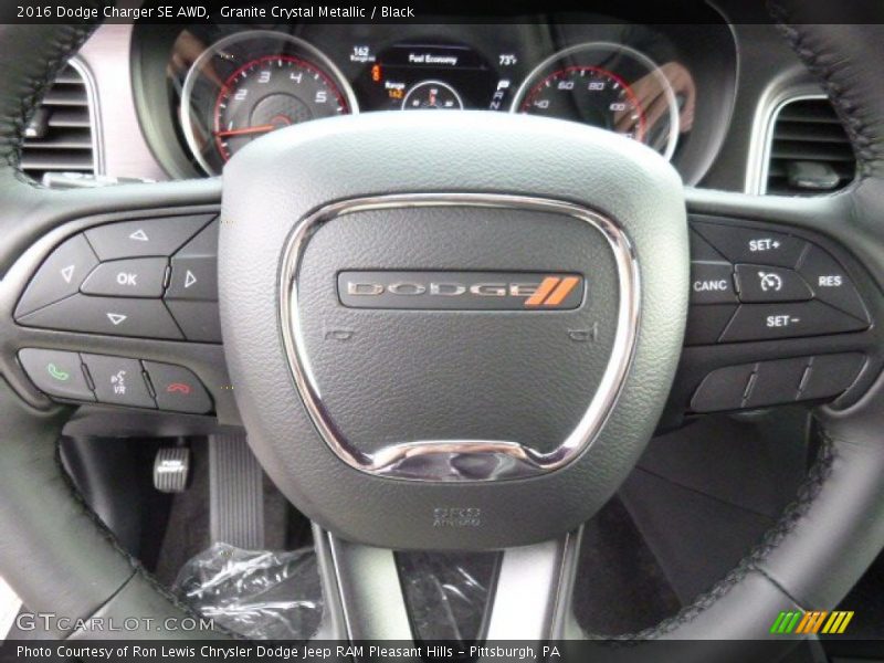 Granite Crystal Metallic / Black 2016 Dodge Charger SE AWD