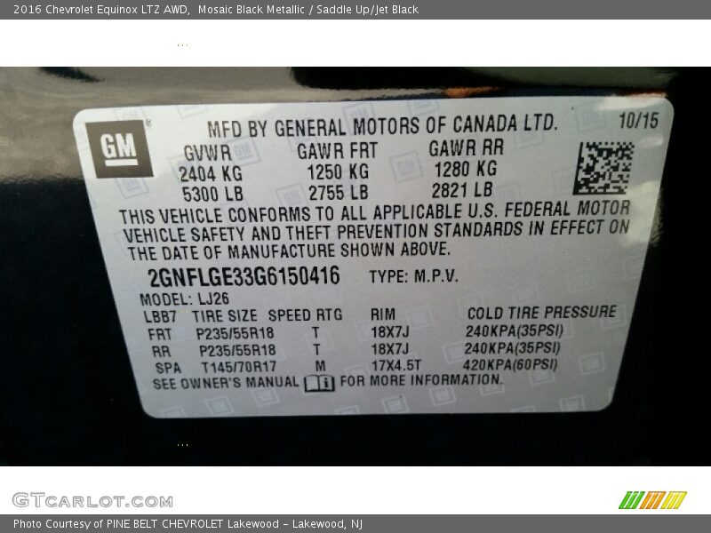 Mosaic Black Metallic / Saddle Up/Jet Black 2016 Chevrolet Equinox LTZ AWD